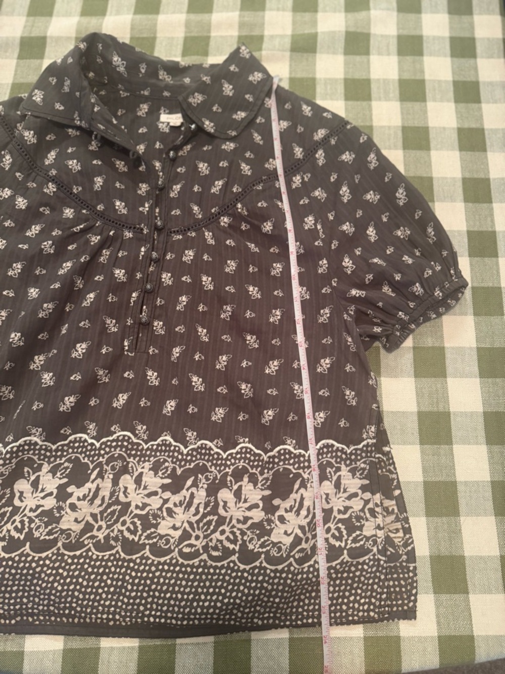 Pilcro Short-Sleeve Pop Over Blouse - Picture 9 of 14